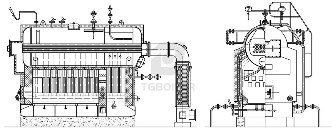 fixed grate type coal wood steam boiler 8