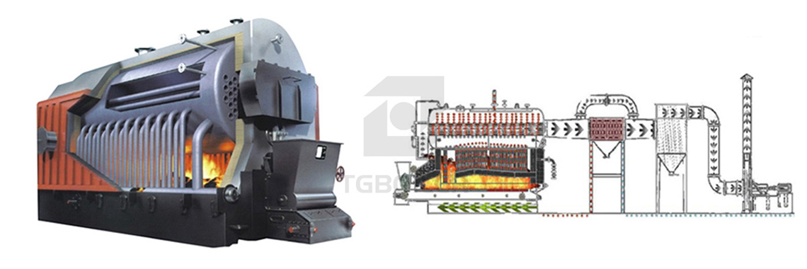 mobile grate type coal wood steam boiler 6