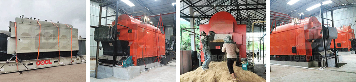 mobile grate type coal wood steam boiler 7